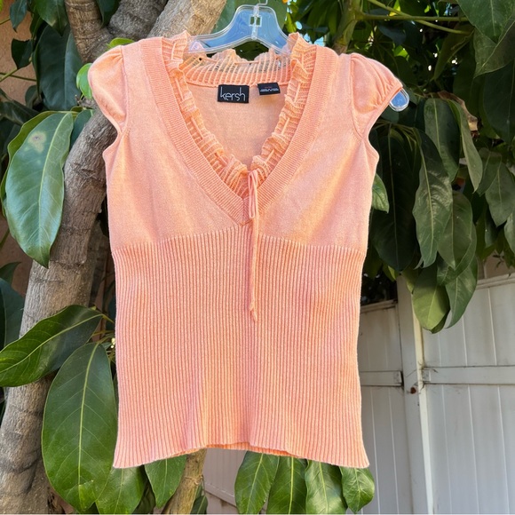 Vintage Tops - Vintage Y2K Kersh Orange Knit Top.
